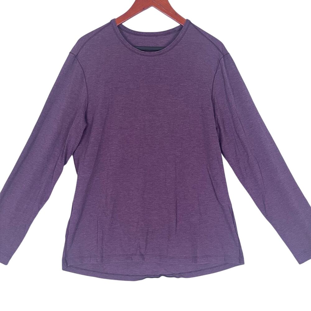 Lululemon Organic Cotton Long Sleeve T-Shirt Mens Medium Burgundy Athleisure